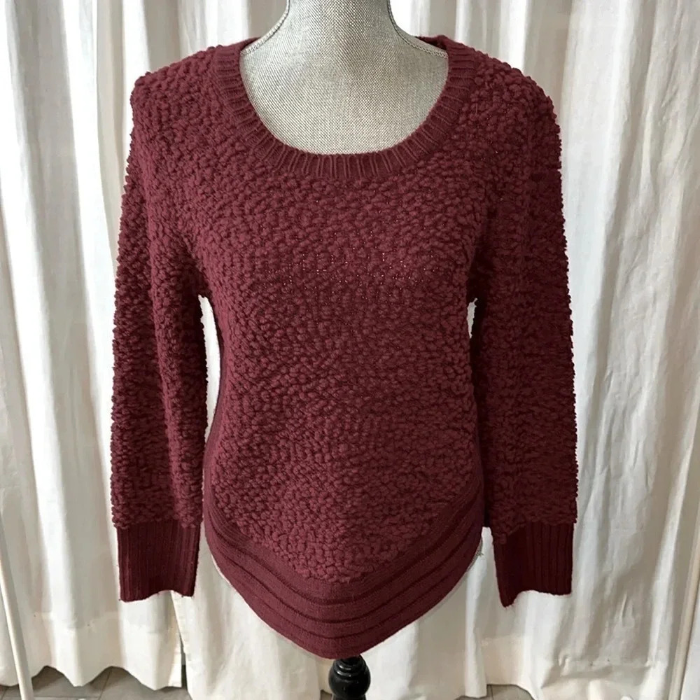 Boucle Cotton Knit Sweater, Size S/M